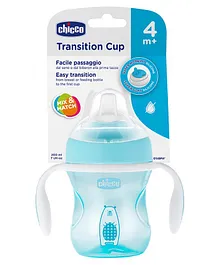 Chicco Transition Cup With Soft Silicone Spout Bear Print Blue - 200 ml