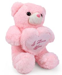 Tickles Teddy with I Love You Heart Stuffed Soft Plush Toy For Kids Boys & Girls Birthday Gift  (Size: Length 50 cm Color: Pink)