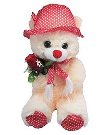 Tickles Teddy with Rose Soft Stuffed Plush Toy for Kids Boys & Girls Birthday Gift (Color: Beige Size: 30 cm)