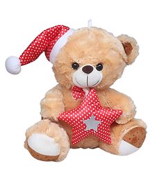 Tickles Santa Claus Teddy with Star Soft Stuffed Plush Toy Christmas Gift for Kids Boys & Girls Birthday Gift (Color: Cream Size:Length 30 cm)