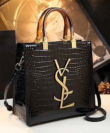 SYGA Women's Handbag | Stylish Vertical Square Tote with Zipper | Elegant Daily Bag for Office & Casual Use(Black)