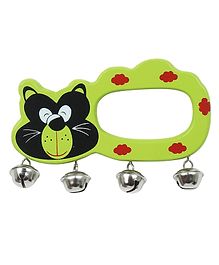 Nativesphere Nexus Cat Face  Rattle Wooden Toy