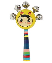 Nativesphere Nexus  Girl Faced Rattle Wooden Toy - Multicolour