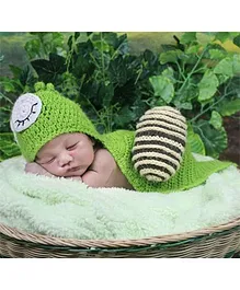 Babymoon Snail Designer New Born Baby Photography Cap - Green