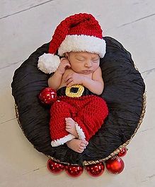 Babymoon Santa Claus Christmas Designer Cap & Pant - Red