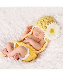 Babymoon Sunflower Designer New Born Baby Photography Props Set of 2 - Yellow