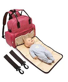Babymoon 5 in 1 Backpack Style Diaper Bag Polka Dots Print - Pink
