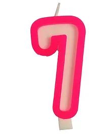 Funcart Number Seven Candle - Pink & White