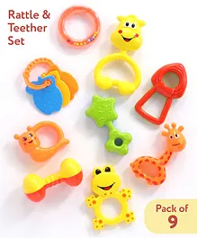 Play Nation BPA-Free Rattle & Teether
                        Set for Newborns & Infants|Pack of 9| Safe
                        & Food Grade|Easy Grip|Colorful,
                        Lightweight| Rattles for Sensory Development|BIS
                        Certified|(Colour may vary)