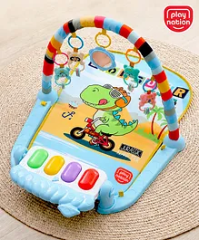 Play Nation Premium Baby Kick and Play
                        Piano Dino Theme Play Gym with Lights
                        Music-Light Blue| 5 Hanging Rattles| Musical
                        Keyboard| Activity Portable Playmat| Gift Toy
                        for 0-18 Months| BIS Certified