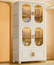 StarAndDaisy Kids Foldable Wardrobe
                        Multifunctional Plastic Storage Organizer Dust
                        Proof Cabinets for Clothe, White