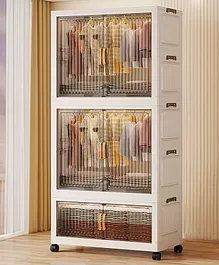 StarAndDaisy Kids Foldable Wardrobe
                        Multipurpose Plastic Storage Cabinet Dustproof
                        Organizer for Clothes, Toys & Book
                        Transparent Doors, White
