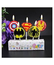 Funcart superhero Avengers Birthday cake topper Multicolor candle - Pack of 5