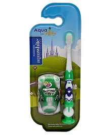 aquawhite Aqua Ville Ultra Soft Toothbrush With Car Toy - Green