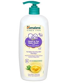 Himalaya Head To Toe Baby Wash With Pure Cow Ghee 700 ml|pH5.5|For Sensitive Baby Skin from Day 1|Soap Free|No Tears|Newborn Safe|No Parabens|No Sulfates|Dermatologically Tested|Aloe Vera