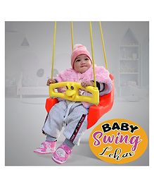 Dash Lehar Baby Swing With Heavy Rope & 3 Point Safety Harness-Red