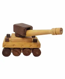 Desi Karigar Wooden War Tank Toy - Brown