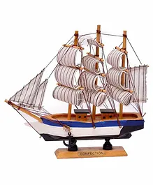 Desi Karigar Wooden Ship Showpiece - White