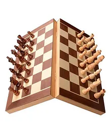 Desi Karigar Wooden Folding Magnetic Chess Board Brown - 12 inches