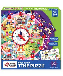 Chalk and Chuckles Busy Bear's Time Puzzle  Jigsaw Puzzle for Kids 3-6 Years, Educational & Learning Toys for Ages 4, 5 Year Old; Gift for Kids, Toddler, Preschool