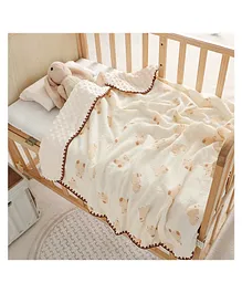 SYGA Baby Blanket Ultra Soft Dun Dun Bear
                        Design, Cozy Cotton Blanket for Newborn Infant
                        Toddler, Crib & Stroller Use 40 x 40 inch