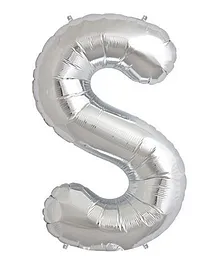 Shopperskart Helium Foil Balloon S Shape - Silver