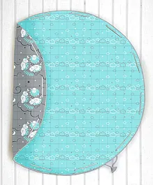 Silverlinen Counting Sheep Quilted Cotton Playmat Cum Storage Bag - Blue and Grey