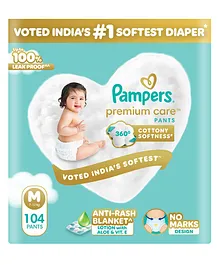 Pampers Premium Care Softest Ever Diaper
                        Pants (M) Size - 104 Pieces