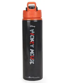 Disney Mickey Mouse & Friends Stainless Steel Bottle Black Orange - 750 ml