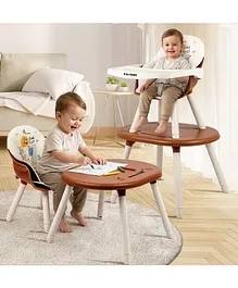 R for Rabbit 3-in-1 Convertible Kids
                        Feeding Cum High Chair Compact Fold|Dual Meal
                        Trays|Travel Friendly|BPA Free Anti-Slip Seat -
                        Brown & Cream