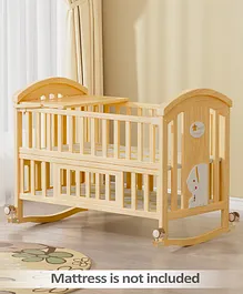 Babyhug SE 15 in 1 Wooden Baby Cot with
                        Rocking Function| Parent Bed Attachment| Study
                        Table| Adjustable Height| Diaper Changing Table|
                        Junior Bed| Wheels with Lock| Mosquito Net -
                        Beige