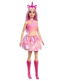 Barbie Unicorn Doll with Ombre Outfit and Unicorn Accessories Pink - Height 31.5 cm