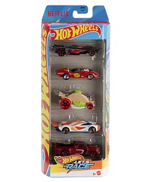 Hot Wheels Let's Race 1:64 Scale Die-Cast Toy Race Cars from the Netflix Series Set of 5 - Multicolor