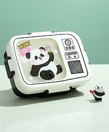 CuddleNest Panda Steel Lunch box - White