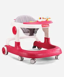 Babyhug 2 in 1 Walker with Height
                        Adjustment & Detachable Toy Bar with Lights
                        & Music | Musical Activity Tray| Soft
                        Cushion Seat| Speed Control| Push Walker| Wheel
                        Lock| Anti-fall Protection - Red