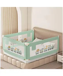 Kids Station Foldable Baby Bed Rail Guard for
                      Child Safety - 28 Levels of Adjustable Height -
                      Safeguard for Baby Proofing - 6.6ftx6ftx6.6ft or
                      200x180x200cm (3 Sides, Green, with Pocket)