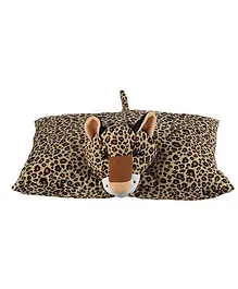Ultra Folding Leopard Cushion - Brown