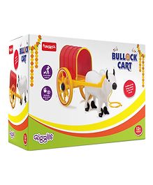 Giggles Pull Along Bullock Cart Toy - White Red