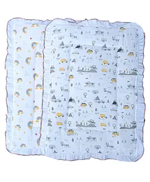 Fabrify 100% soft Muslin cotton New Born
                        Baby Lacy Cotton Bed Frill Mattress Godari
                        Godali Crib Sheet Bedding Set Godadi Baby
                        Mattress ( Pack of 2)