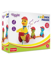 Giggles Duck Parade Pull Along Toy - Red Yellow