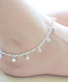 Pretty Ponytails Ghungroo Bells Designed Anklet - Sliver