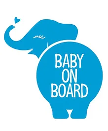 Syga Baby On Board Elephant Car Sticker - Blue