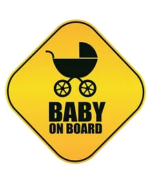Syga Baby On Board With Stroller Car Sticker - Yellow
