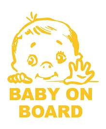Syga Baby On Board With Stopping Indication - Yellow
