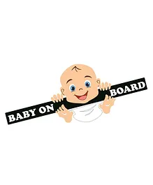 Syga Laughing Baby On Board Car Sticker - Black