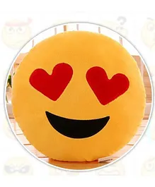 Skylofts Heart Eyes Emoticon Cushion - Yellow