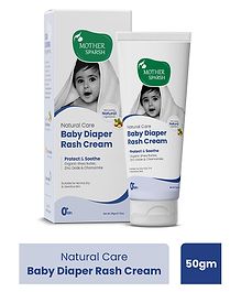 Mother Sparsh Baby Natural Care Baby Diaper Rash Cream- 50 g | Diaper Rash Cream for Babies with Chamomile | Shea Butter & Zinc Oxide | Protects & Soothes Newborn Sensitive Skin