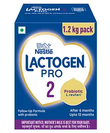 Nestle Lactogen Pro 2 Powder, Follow-Up Formula with Probiotic, After 6 Months Up to 12 Months, Bag-in-Box Pack, 1.2Kg (3 Units*400g)