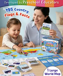 Intelliskills 195 Country Flags & Facts
                        Flashcards with Large World Map for Kids |
                        General Knowledge | Gameplay Sheet | Fun
                        Geography Learning Game | BIS Certified |
                        Educator Recommended | For Gifting