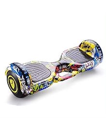 AKN TOYS Fast and Agile Hoverboard with Responsive Control and Robust Motor Power, LED LIghts Up Wheels & Bluetooth Speaker , LED Headlights- PACK OF 1 - ( COLOR MAY VARY )